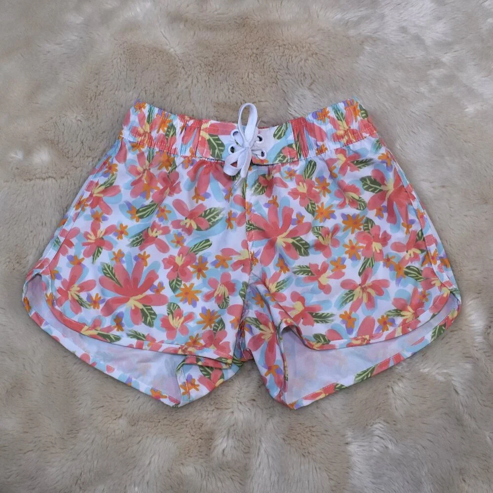 Snapper Rock Girls Swim Board Shorts and Bathing Suit Size 8 Tropical Floral